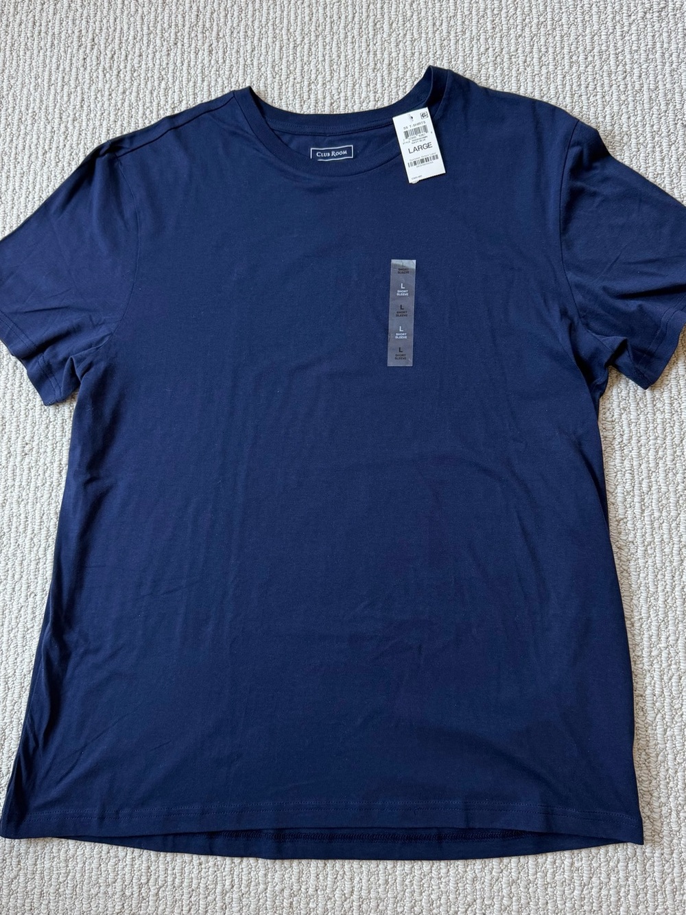 Welcome to your new “Club Room!” Navy Short-Sleeve Crew Neck Tee!!